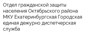 Отдел гражданской защиты населения Октябрьского района МКУ Екатеринбургская Городская единая дежурно-диспетчерская служба
