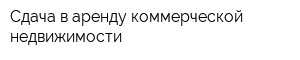Сдача в аренду коммерческой недвижимости
