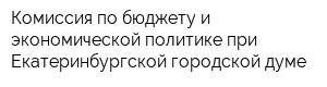 Комиссия по бюджету и экономической политике при Екатеринбургской городской думе