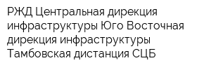 РЖД Центральная дирекция инфраструктуры Юго-Восточная дирекция инфраструктуры Тамбовская дистанция СЦБ