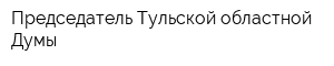 Председатель Тульской областной Думы