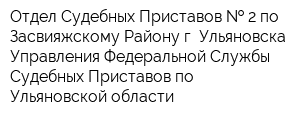 Отдел Судебных Приставов   2 по Засвияжскому Району г Ульяновска Управления Федеральной Службы Судебных Приставов по Ульяновской области