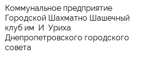 Коммунальное предприятие Городской Шахматно-Шашечный клуб им И Уриха Днепропетровского городского совета