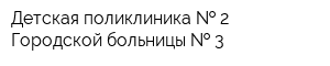 Детская поликлиника   2 Городской больницы   3