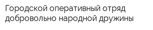 Городской оперативный отряд добровольно-народной дружины