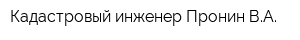 Кадастровый инженер Пронин ВА